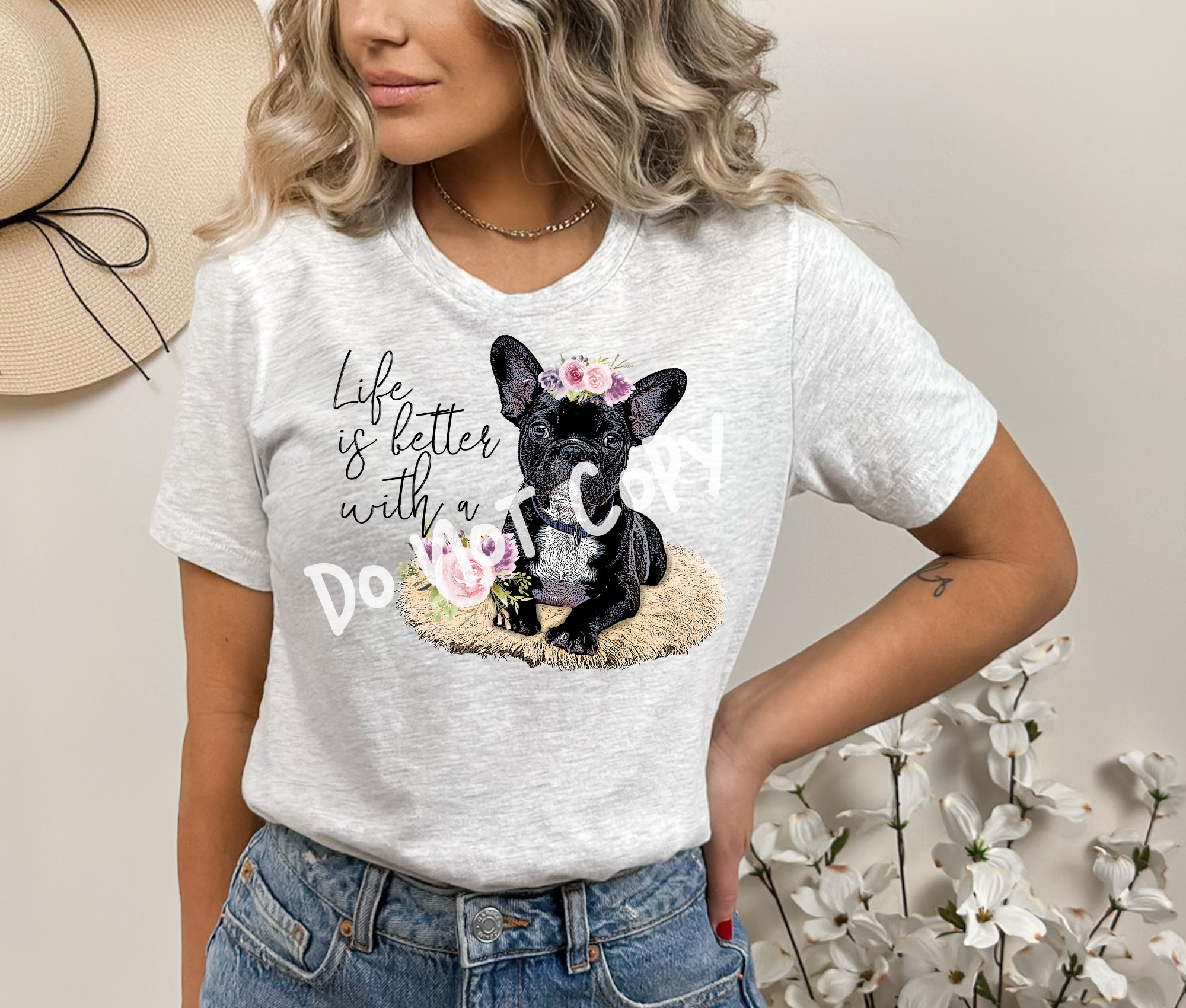 Life Is Better With A Frenchie DTF Heat Transfer
