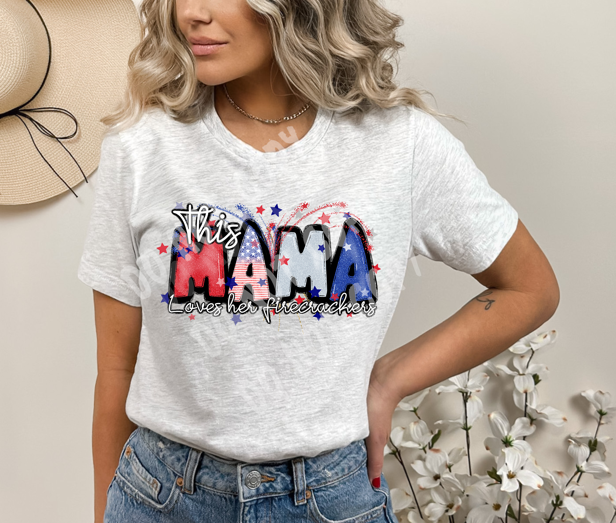 This Mama Loves Firecrackers DTF Heat Transfer